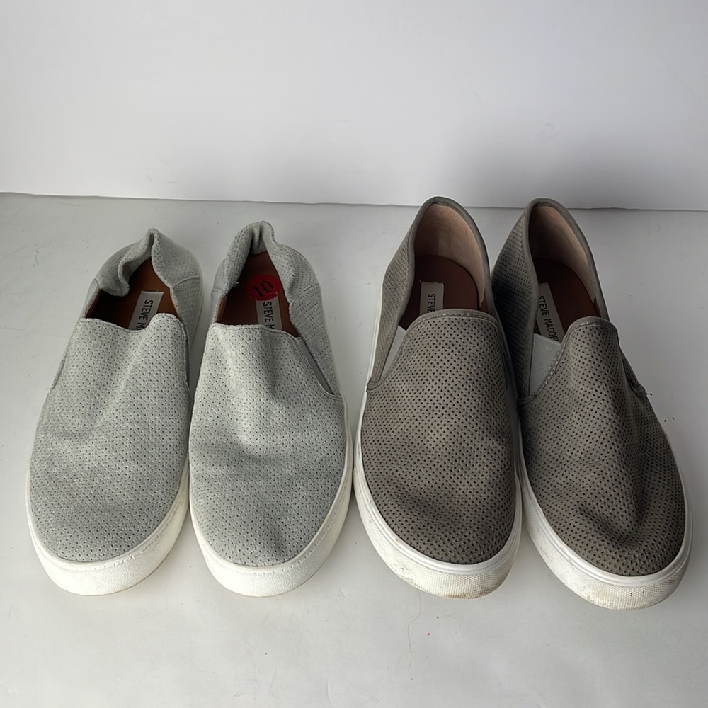 2 Pairs of Steve Madden Suede Perforated Sneaker Loafers 10